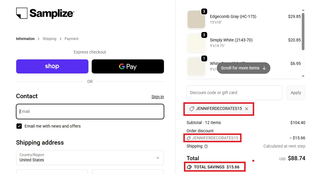 Samplize 15% off code